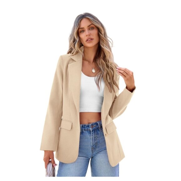 Pretty Garden NWT Tan Oversized Career Blazer - Picture 1 of 8